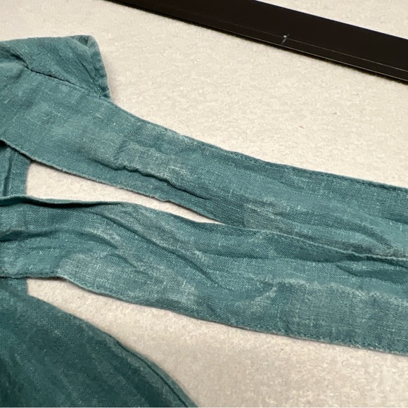 Patagonia Garden Island Cropped Wide Leg Pants Womens M Teal Hemp Blend Boho - Picture 14 of 16